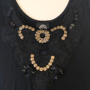 BOBEAU Black Tank Top With Front Embellishments- Excellent Condition Gently Used